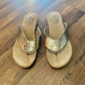 Giani Bernini Women’s Memory Foam Sandals Gold Size 8